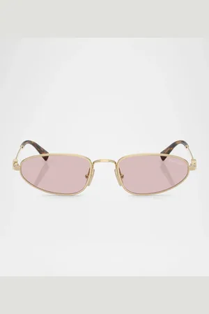 Miu Miu Logo Metal Oval Sunglasses