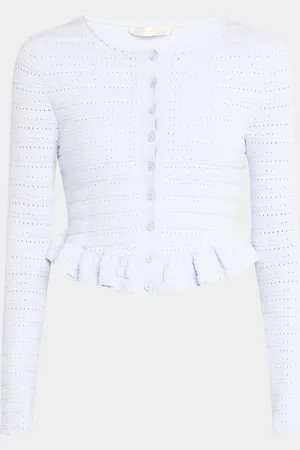 LOVESHACKFANCY Rogan Ruffle-Hem Cardigan