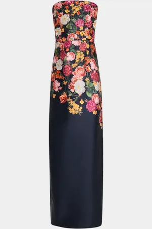 Sachin & Babi Sophia Strapless Floral-Print Column Gown