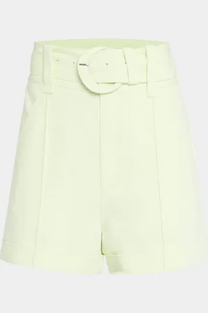 Cinq A Sept Aldi Belted High-Rise Stitched Shorts