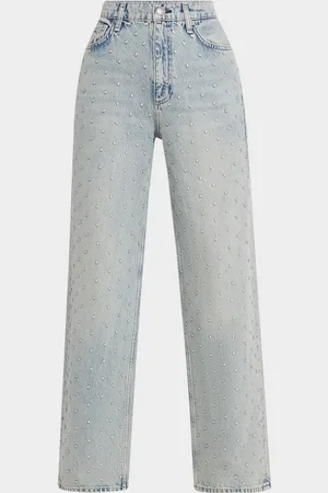 RAG&BONE Shea High-Rise Relaxed Straight Embellished Jeans