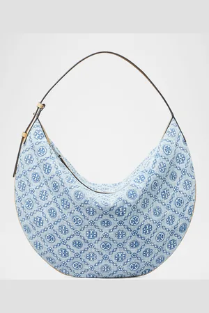 Tory Burch T Monogram Denim Hobo Bag