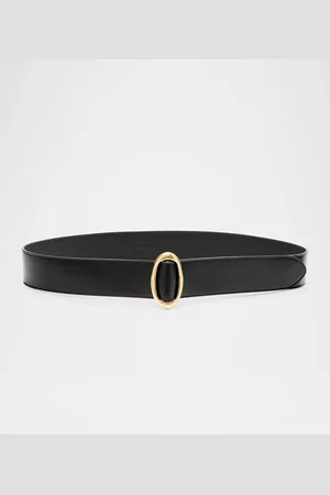 Saint Laurent Cintura Buckle Leather Belt