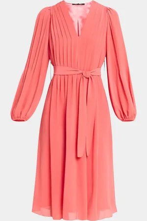 Kobi Halperin Tatum Pintuck Blouson-Sleeve Midi Dress