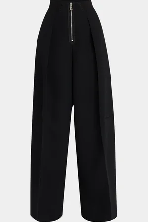 Jean Paul Gaultier Pleated Wide-Leg Heavy Crepe Bonded Trousers