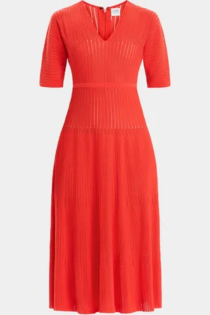 Hervé Léger Lyla Dolman-Sleeve Rib Midi Dress
