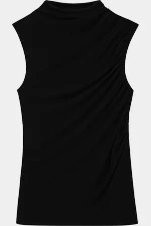 THEORY Subtle Draped Mock-Neck Top