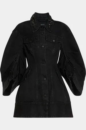 Simone Rocha Embellished Sculpted Denim Coat