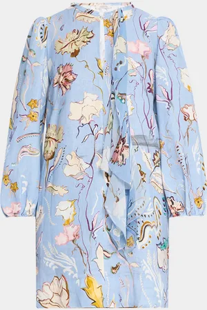 Dorothee Schumacher Floral Power Linen Shift Dress with Scarf