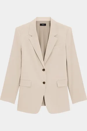 THEORY Oversized Crunch Linen Blazer