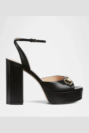 Gucci Leather Horsebit Platform Sandals