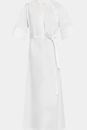 CO Gathered Belted Midi Dress