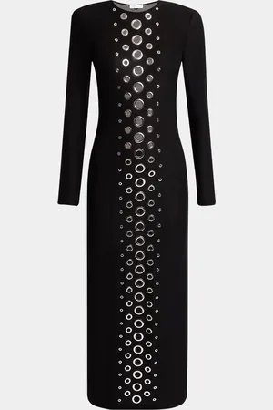 Paco rabanne Grommet Long-Sleeve Maxi Dress