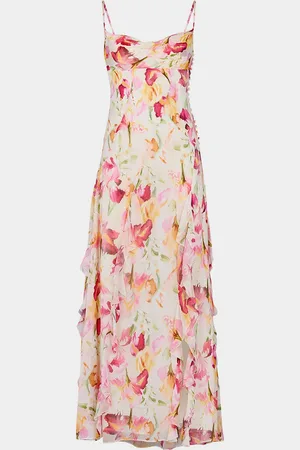 Nicholas Kamila Floral-Print Ruffle Gown