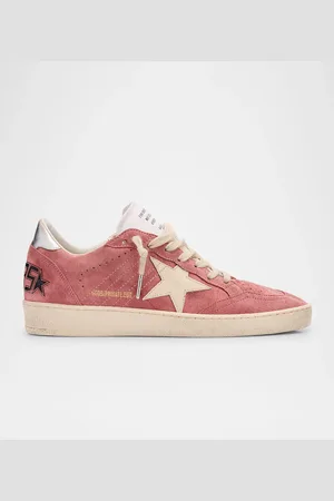 Golden Goose Ballstar Suede Metallic Low-Top Sneakers