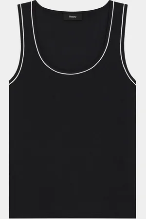 THEORY Ribbed Scoop-Neck Tank Top