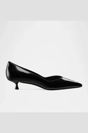 Stuart Weitzman Eva Patent Kitten-Heel Pumps