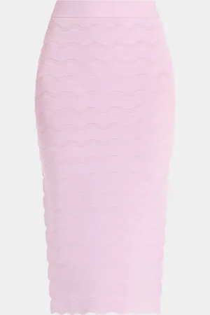 Hervé Léger Eloise Wavy Midi Pencil Skirt