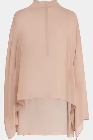 LAPOINTE Lightweight Georgette Oversized Cape Top