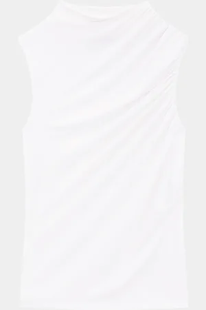 THEORY Subtle Draped Mock-Neck Top