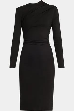 Giorgio Armani Asymmetric Long-Sleeve Jersey Dress