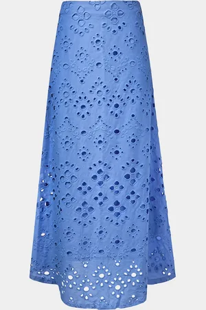 FIGUE Poppy Eyelet Embroidered Maxi Skirt