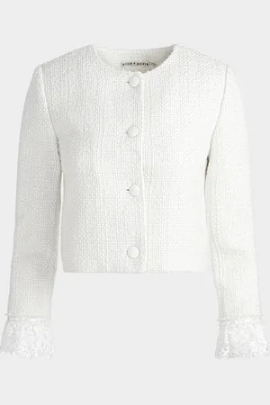 ALICE+OLIVIA Millie Ruffle-Sleeve Box Jacket