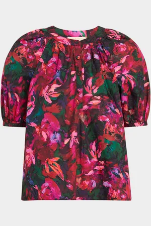 ULLA JOHNSON Vienne Floral Puff-Sleeve Blouse