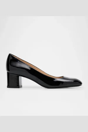 Stuart Weitzman Maeve Patent Block-Heel Pumps