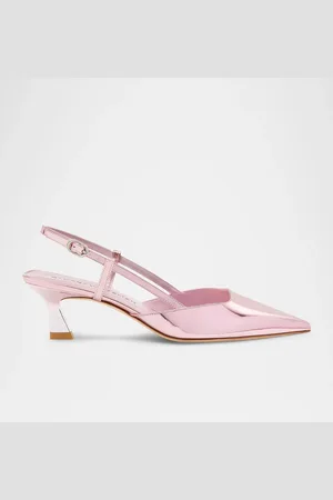 Stuart Weitzman Vinnie Metallic Kitten Slingback Pumps