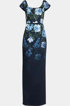 Sachin & Babi Grace Sequin Floral-Print Column Gown