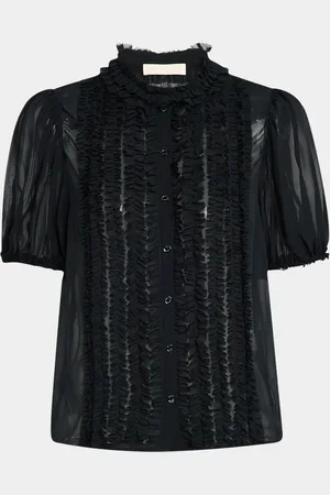 ULLA JOHNSON Adira Ruffled Silk Top