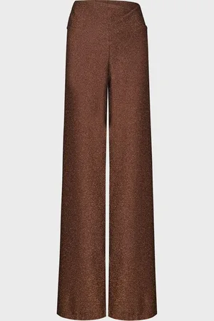 JOHANNA ORTIZ Hechizo De Henna Metallic Straight-Leg Pants