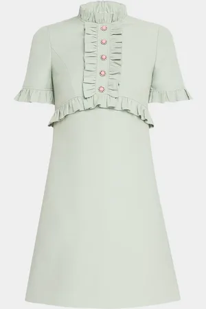 VALENTINO GARAVANI Ruffle Button Short-Sleeve Mini Dress