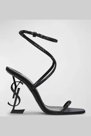 Saint Laurent Opyum YSL Strass Ankle-Strap Sandals