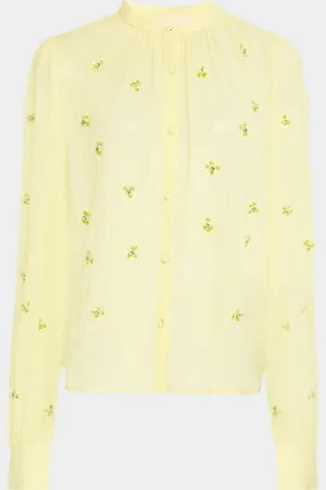 ULLA JOHNSON Bea Beaded Silk Blouse