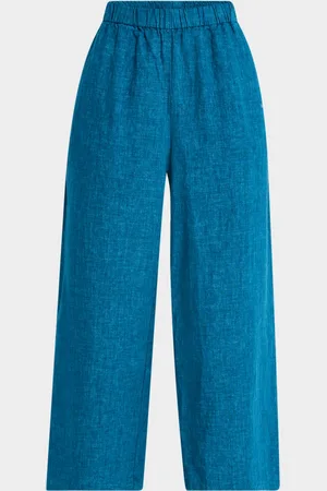 Eileen Fisher Cropped Wide-Leg Organic Linen Pants