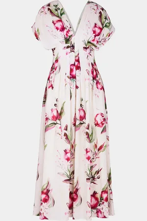 Nicholas Sonya Pleated Floral-Print Maxi Dress