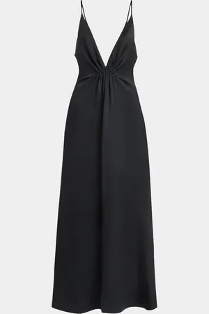Giorgio Armani Plunging Glitter Silk Satin Gown