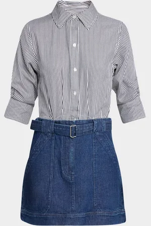 Simkhai Harlowe Long-Sleeve Combo Dress