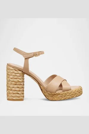 Stuart Weitzman Dayna Leather Crisscross Platform Sandals