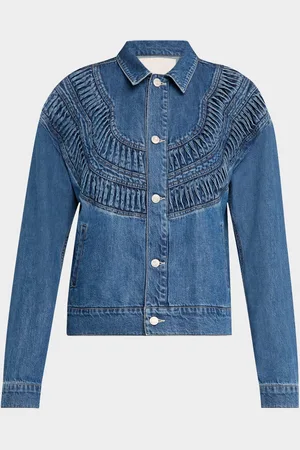 Mother The Loop De Loop Shirred Denim Jacket