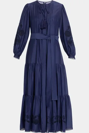 Kobi Halperin Shanice Tiered Floral-Embroidered Maxi Dress