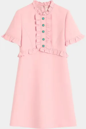 VALENTINO GARAVANI Ruffle Button Short-Sleeve Mini Dress