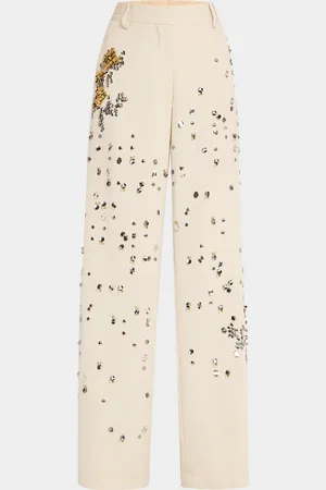 DRIES VAN NOTEN Paxy Embellished Wide-Leg Pants