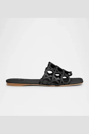 Salvatore Ferragamo Erne Leather Gancini Link Slide Sandals
