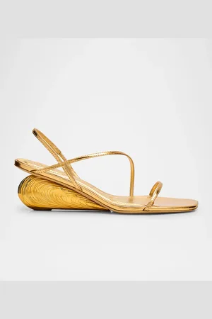 Simkhai Bridget Metallic Wedge Strappy Sandals
