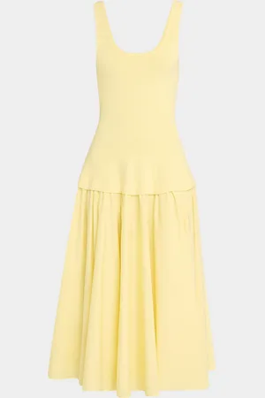 Simkhai Allana Sleeveless Drop-Waist Combo Midi Dress