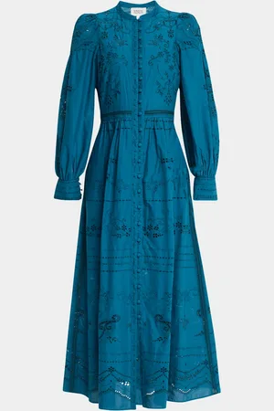 Marchesa Notte Eyelet-Embroidered Cotton Voile Maxi Dress