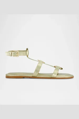 Bernardo Hera Metallic Flat Gladiator Sandals